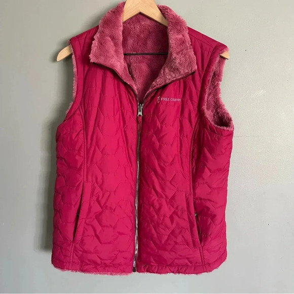 Free Country Women's Reversible Vest. Berry‎ Color. Large. EUC - Picture 1 of 6